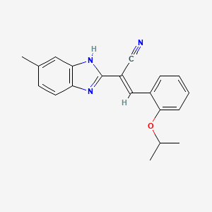 molecular formula C20H19N3O B3840594 3-(2-isopropoxyphenyl)-2-(5-methyl-1H-benzimidazol-2-yl)acrylonitrile 