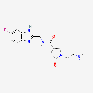 1-[2-(dimethylamino)ethyl]-N-[(6-fluoro-1H-benzimidazol-2-yl)methyl]-N-methyl-5-oxopyrrolidine-3-carboxamide