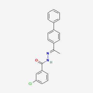 molecular formula C21H17ClN2O B3840611 N'-[1-(4-biphenylyl)ethylidene]-3-chlorobenzohydrazide 