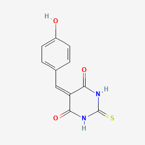 molecular formula C11H8N2O3S B3840619 5-(4-hydroxybenzylidene)-2-thioxodihydro-4,6(1H,5H)-pyrimidinedione 