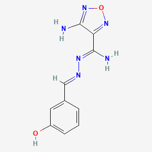 molecular formula C10H10N6O2 B3840632 4-amino-N'-(3-hydroxybenzylidene)-1,2,5-oxadiazole-3-carboximidohydrazide 