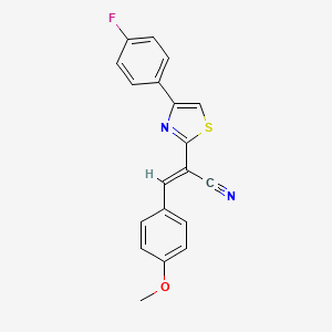 molecular formula C19H13FN2OS B3840639 2-[4-(4-fluorophenyl)-1,3-thiazol-2-yl]-3-(4-methoxyphenyl)acrylonitrile 