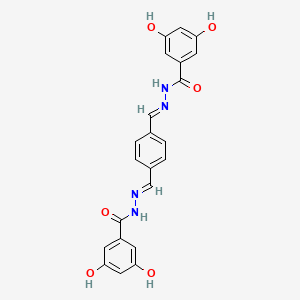 molecular formula C22H18N4O6 B3840662 N',N''-(1,4-phenylenedimethylylidene)bis(3,5-dihydroxybenzohydrazide) 