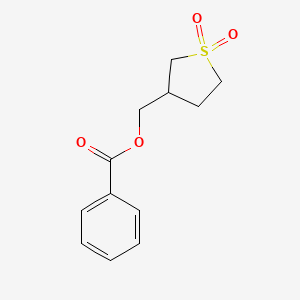 molecular formula C12H14O4S B3840668 (1,1-dioxidotetrahydro-3-thienyl)methyl benzoate CAS No. 17236-21-4