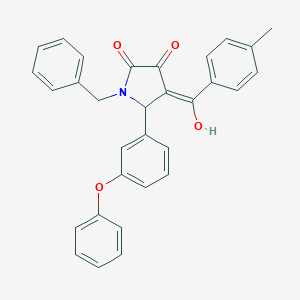 molecular formula C31H25NO4 B384068 1-benzyl-3-hydroxy-4-(4-methylbenzoyl)-5-(3-phenoxyphenyl)-1,5-dihydro-2H-pyrrol-2-one 