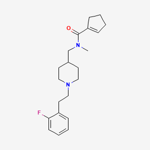 molecular formula C21H29FN2O B3840685 N-({1-[2-(2-fluorophenyl)ethyl]-4-piperidinyl}methyl)-N-methyl-1-cyclopentene-1-carboxamide 