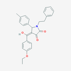 molecular formula C28H27NO4 B384071 4-(4-ethoxybenzoyl)-3-hydroxy-5-(4-methylphenyl)-1-(2-phenylethyl)-1,5-dihydro-2H-pyrrol-2-one 