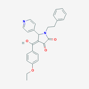 molecular formula C26H24N2O4 B384074 4-(4-ethoxybenzoyl)-3-hydroxy-1-(2-phenylethyl)-5-pyridin-4-yl-1,5-dihydro-2H-pyrrol-2-one 