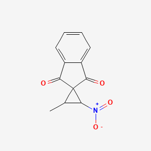 molecular formula C12H9NO4 B3840755 2-methyl-3-nitrospiro[cyclopropane-1,2'-indene]-1',3'-dione 
