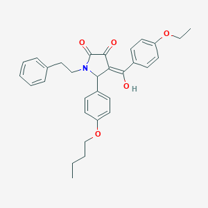 molecular formula C31H33NO5 B384076 5-(4-butoxyphenyl)-4-(4-ethoxybenzoyl)-3-hydroxy-1-(2-phenylethyl)-1,5-dihydro-2H-pyrrol-2-one 
