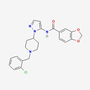 molecular formula C23H23ClN4O3 B3840761 N-{1-[1-(2-chlorobenzyl)-4-piperidinyl]-1H-pyrazol-5-yl}-1,3-benzodioxole-5-carboxamide 