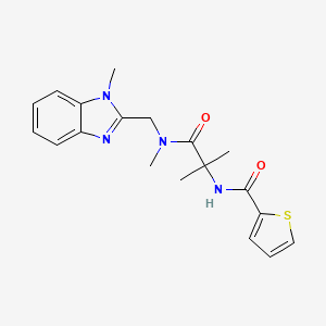 molecular formula C19H22N4O2S B3840774 N-(1,1-dimethyl-2-{methyl[(1-methyl-1H-benzimidazol-2-yl)methyl]amino}-2-oxoethyl)thiophene-2-carboxamide 