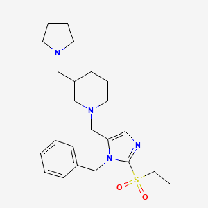 1-{[1-benzyl-2-(ethylsulfonyl)-1H-imidazol-5-yl]methyl}-3-(1-pyrrolidinylmethyl)piperidine