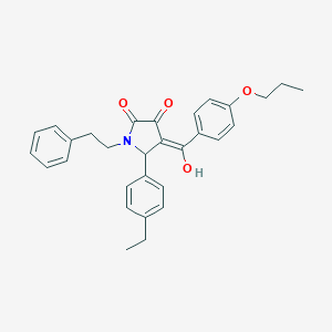 molecular formula C30H31NO4 B384080 5-(4-ethylphenyl)-3-hydroxy-1-(2-phenylethyl)-4-(4-propoxybenzoyl)-1,5-dihydro-2H-pyrrol-2-one 