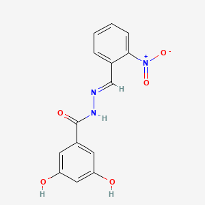molecular formula C14H11N3O5 B3840805 3,5-dihydroxy-N'-(2-nitrobenzylidene)benzohydrazide 