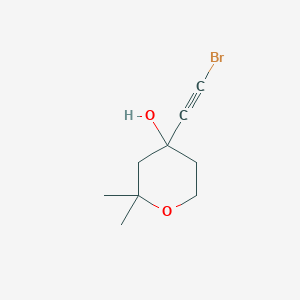 molecular formula C9H13BrO2 B3840815 4-(bromoethynyl)-2,2-dimethyltetrahydro-2H-pyran-4-ol 