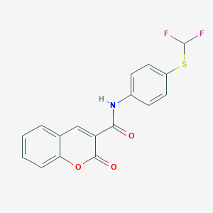 molecular formula C17H11F2NO3S B384083 N-{4-[(difluoromethyl)sulfanyl]phenyl}-2-oxo-2H-chromene-3-carboxamide CAS No. 578751-68-5