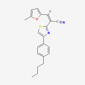 molecular formula C21H20N2OS B3840864 2-[4-(4-butylphenyl)-1,3-thiazol-2-yl]-3-(5-methyl-2-furyl)acrylonitrile 