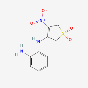 molecular formula C10H11N3O4S B3840874 (2-aminophenyl)(4-nitro-1,1-dioxido-2,5-dihydro-3-thienyl)amine 