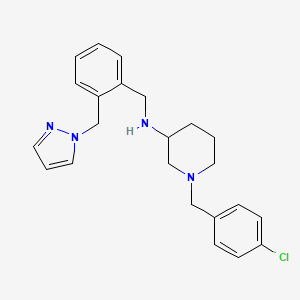 molecular formula C23H27ClN4 B3840904 1-(4-chlorobenzyl)-N-[2-(1H-pyrazol-1-ylmethyl)benzyl]-3-piperidinamine 
