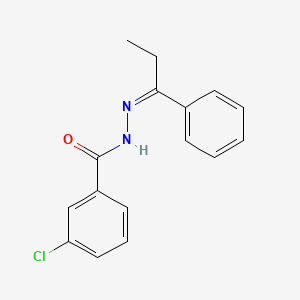 molecular formula C16H15ClN2O B3840914 3-chloro-N'-(1-phenylpropylidene)benzohydrazide 