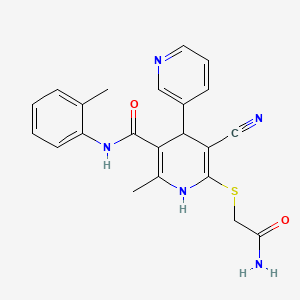 molecular formula C22H21N5O2S B3840939 6'-[(2-amino-2-oxoethyl)thio]-5'-cyano-2'-methyl-N-(2-methylphenyl)-1',4'-dihydro-3,4'-bipyridine-3'-carboxamide 