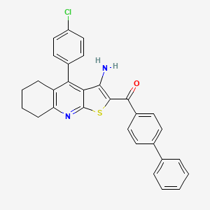 [3-amino-4-(4-chlorophenyl)-5,6,7,8-tetrahydrothieno[2,3-b]quinolin-2-yl](4-biphenylyl)methanone
