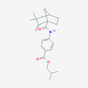 molecular formula C22H29NO3 B384097 Isobutyl4-{[(3,3-dimethyl-2-methylenebicyclo[2.2.1]hept-1-yl)carbonyl]amino}benzoate CAS No. 616214-51-8