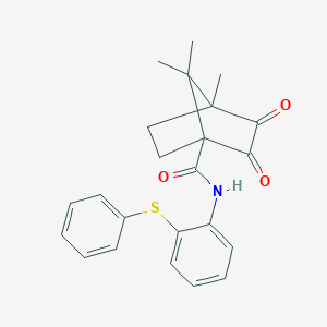 4,7,7-trimethyl-2,3-dioxo-N-[2-(phenylsulfanyl)phenyl]bicyclo[2.2.1]heptane-1-carboxamide