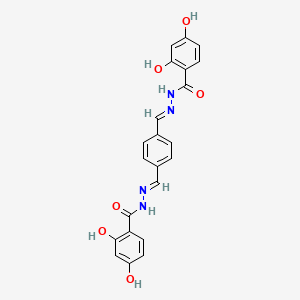 molecular formula C22H18N4O6 B3841028 N',N''-(1,4-phenylenedimethylylidene)bis(2,4-dihydroxybenzohydrazide) 