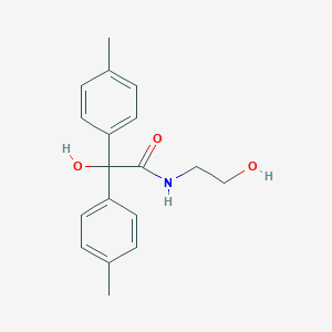 molecular formula C18H21NO3 B3841031 2-hydroxy-N-(2-hydroxyethyl)-2,2-bis(4-methylphenyl)acetamide 