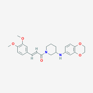 molecular formula C24H28N2O5 B3841046 N-(2,3-dihydro-1,4-benzodioxin-6-yl)-1-[(2E)-3-(3,4-dimethoxyphenyl)-2-propenoyl]-3-piperidinamine 
