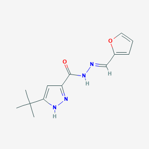 molecular formula C13H16N4O2 B3841054 3-tert-butyl-N'-(2-furylmethylene)-1H-pyrazole-5-carbohydrazide 