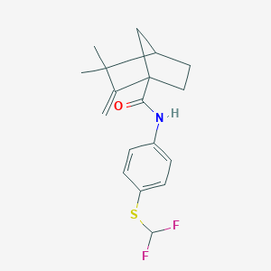 N-{4-[(difluoromethyl)sulfanyl]phenyl}-3,3-dimethyl-2-methylenebicyclo[2.2.1]heptane-1-carboxamide