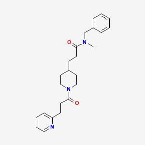 molecular formula C24H31N3O2 B3841081 N-benzyl-N-methyl-3-{1-[3-(2-pyridinyl)propanoyl]-4-piperidinyl}propanamide 