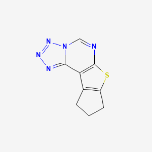 molecular formula C9H7N5S B3841106 9,10-dihydro-8H-cyclopenta[4,5]thieno[3,2-e]tetrazolo[1,5-c]pyrimidine 