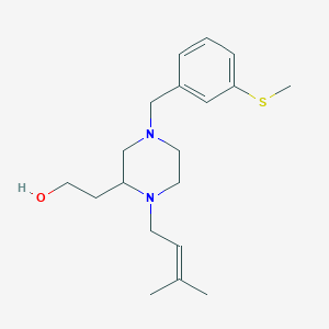 molecular formula C19H30N2OS B3841118 2-{1-(3-methyl-2-buten-1-yl)-4-[3-(methylthio)benzyl]-2-piperazinyl}ethanol 