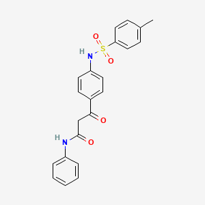 molecular formula C22H20N2O4S B3841138 3-(4-{[(4-methylphenyl)sulfonyl]amino}phenyl)-3-oxo-N-phenylpropanamide 