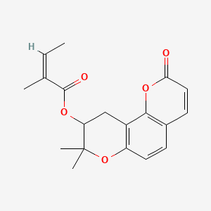 molecular formula C19H20O5 B3841145 8,8-dimethyl-2-oxo-9,10-dihydro-2H,8H-pyrano[2,3-f]chromen-9-yl 2-methyl-2-butenoate 