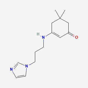 molecular formula C14H21N3O B3841152 3-{[3-(1H-imidazol-1-yl)propyl]amino}-5,5-dimethyl-2-cyclohexen-1-one 
