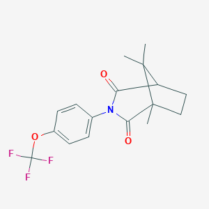 molecular formula C17H18F3NO3 B384122 1,8,8-Trimethyl-3-[4-(trifluoromethoxy)phenyl]-3-azabicyclo[3.2.1]octane-2,4-dione 