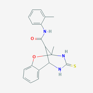 2-methyl-N-(2-methylphenyl)-4-thioxo-3,4,5,6-tetrahydro-2H-2,6-methano-1,3,5-benzoxadiazocine-11-carboxamide