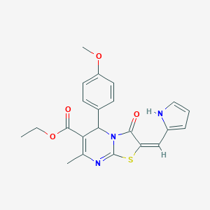 ethyl 5-(4-methoxyphenyl)-7-methyl-3-oxo-2-(1H-pyrrol-2-ylmethylene)-2,3-dihydro-5H-[1,3]thiazolo[3,2-a]pyrimidine-6-carboxylate