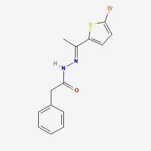 molecular formula C14H13BrN2OS B3841363 N'-[1-(5-bromo-2-thienyl)ethylidene]-2-phenylacetohydrazide 