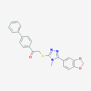 2-{[5-(1,3-benzodioxol-5-yl)-4-methyl-4H-1,2,4-triazol-3-yl]sulfanyl}-1-(biphenyl-4-yl)ethanone