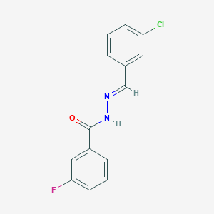 molecular formula C14H10ClFN2O B3841414 N'-(3-chlorobenzylidene)-3-fluorobenzohydrazide 