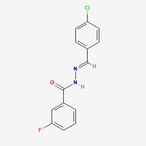 molecular formula C14H10ClFN2O B3841421 N'-(4-chlorobenzylidene)-3-fluorobenzohydrazide 