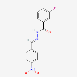 molecular formula C14H10FN3O3 B3841449 3-fluoro-N'-(4-nitrobenzylidene)benzohydrazide 