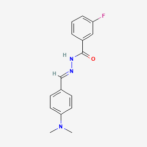 molecular formula C16H16FN3O B3841452 N'-[4-(dimethylamino)benzylidene]-3-fluorobenzohydrazide 