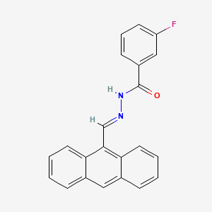 molecular formula C22H15FN2O B3841460 N'-(9-anthrylmethylene)-3-fluorobenzohydrazide 